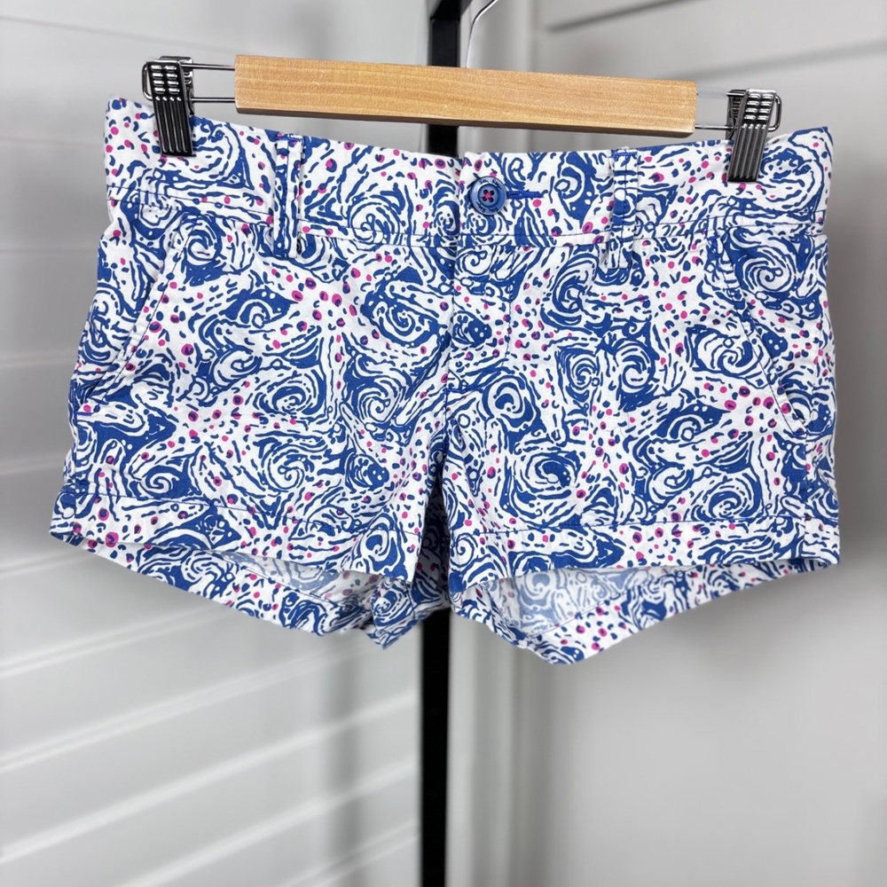 Lilly Pulitzer 2 blue white pink Walsh short